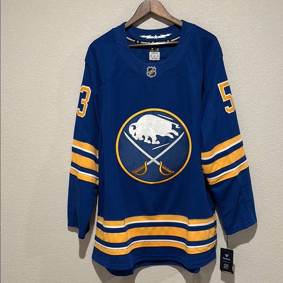 Authentic Premium Buffalo Sabres Hockey Jersey. #53 Jeff Skinner. Size 60 (XXXL)